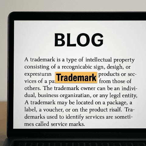 ブログ内に他人の登録商標が入ってしまった図