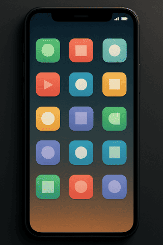 スマホのホーム画面にアイコンが表示されている様子