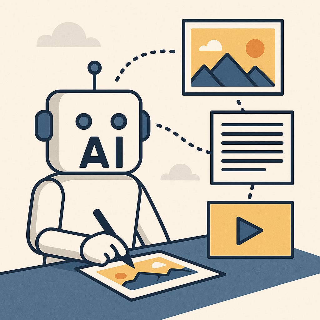 生成AIが様々な作品を生成する様子