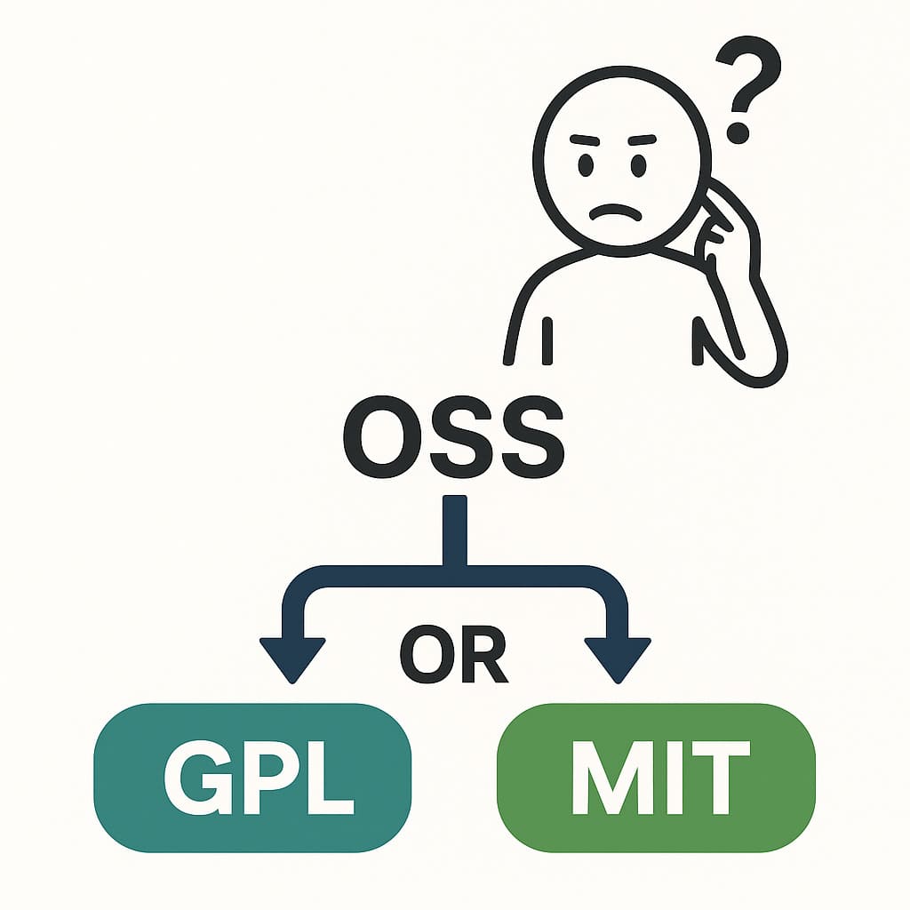 OSSがGPLか、MITかを判断する図