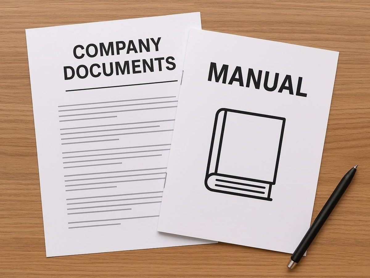 企業が作成したマニュアルなどの資料