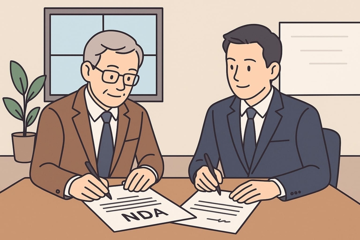 大学と企業とがNDAを締結している様子