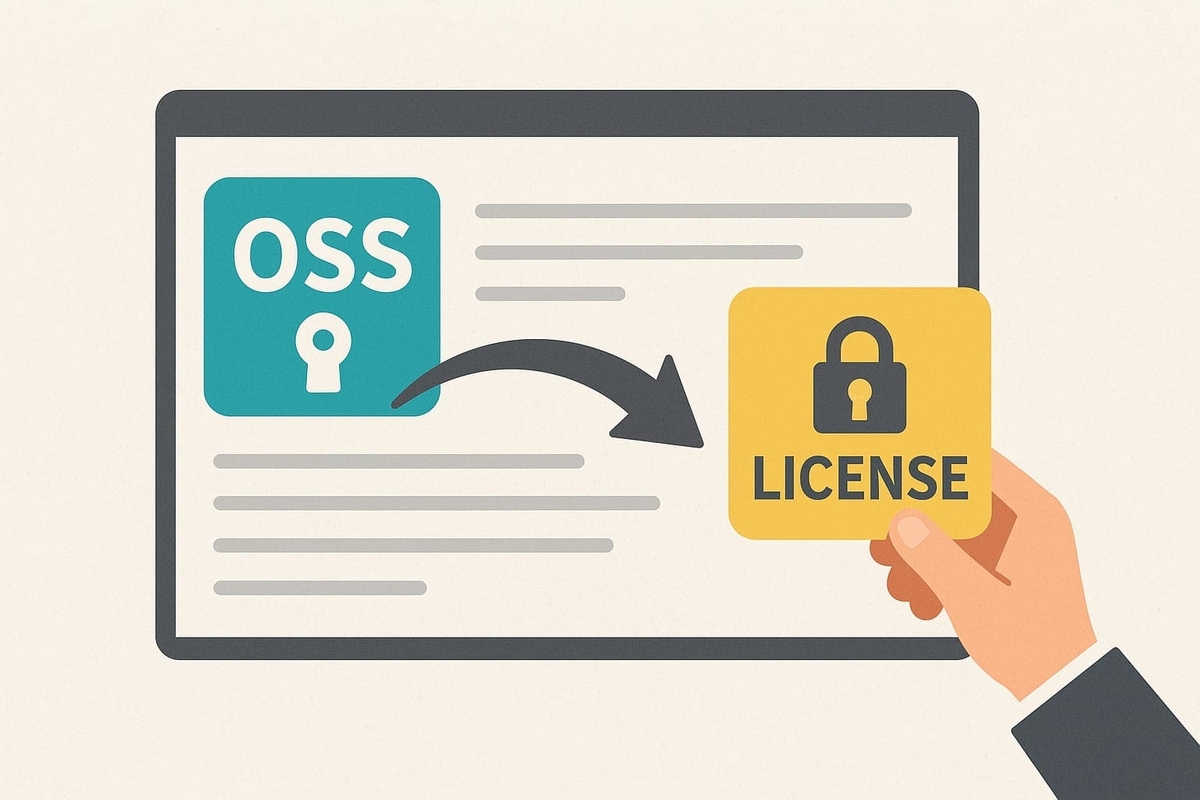 OSSを別のライセンスに切り替える図