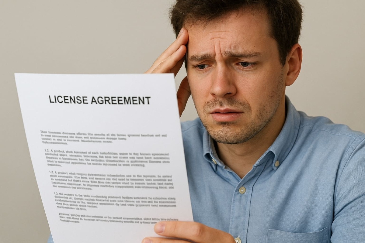 ライセンス契約書を見て、知財権の保証条項をどうするか悩んでいる人